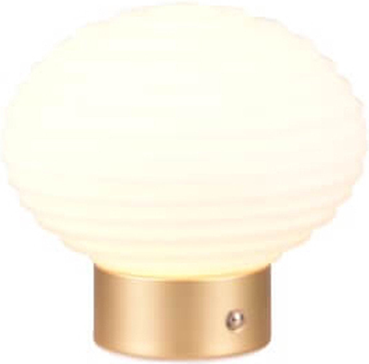 Rl live your light reality earl - lámpara de mesa - latón mate - incl. 1x smd 2w - función táctil - recargable - inalámbrico - cristal blanco