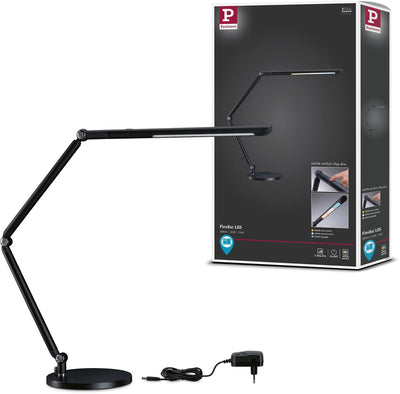 Paulmann Lampada da scrivania LED Flexbar a 3 livelli interruttore bianco 700lm 9,5w nero