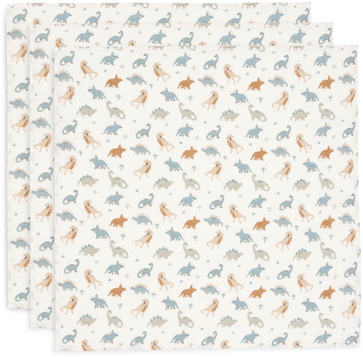 Jollein - paño hidrófilo pequeño 70x70cm - paños para eructar - algodón suave - 3 piezas - rugiente