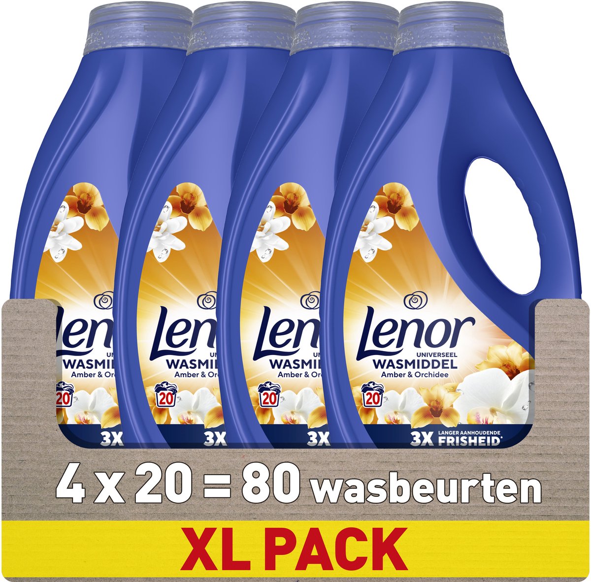 Detergente líquido Lenor - orquídea ámbar - 4 x 20 lavados