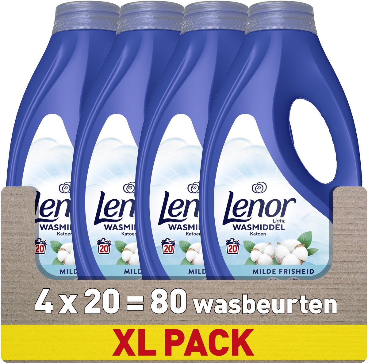 Detergente líquido Lenor - algodón - 4 x 20 lavados