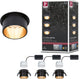 Paulmann LED empotrable 3-step-dim Gil Coin set básico IP44 redondo 68 mm moneda 3x6W 3x470lm 230V regulable 2700K negro mate, oro
