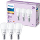 Lampada a sfera LED Philips opaca - 40 W - E14 - luce bianca calda - 3 pezzi