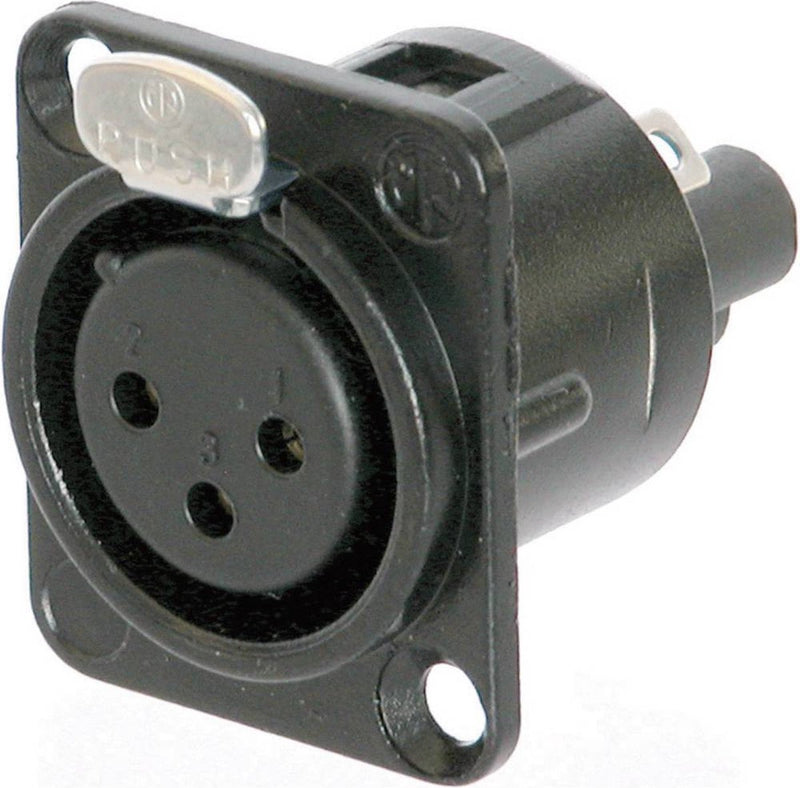 Neutrik nc3fd-s-1-b connettore xlr flangia, contatti diritti numero di poli: 3 nero 1 pezzo(i)
