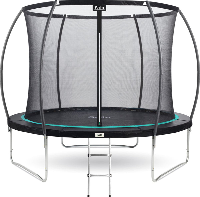 Salta cosmos - ø 305 cm - escalera incluida - capacidad de carga hasta 120 kg - trampolín redondo con red de seguridad - negro