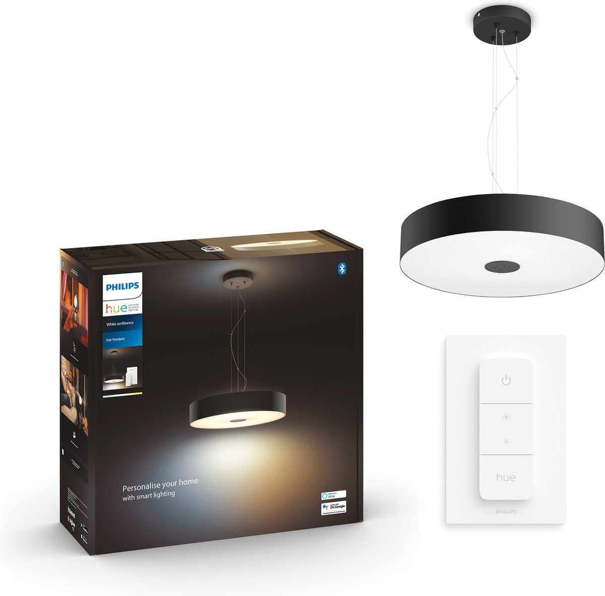 Lampada a sospensione Philips Hue Fair - luce bianca da calda a fredda - nero - 1 dimmer