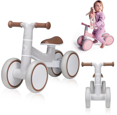 Bicicleta sin pedales Lionelo Villy - ligera - 1-3 años - niños y niñas - hasta 30 kg - 4 ruedas - horquilla delantera con amortiguador - asas antideslizantes - sillín ergonómico - bloqueo del manillar - regalo de cumpleaños