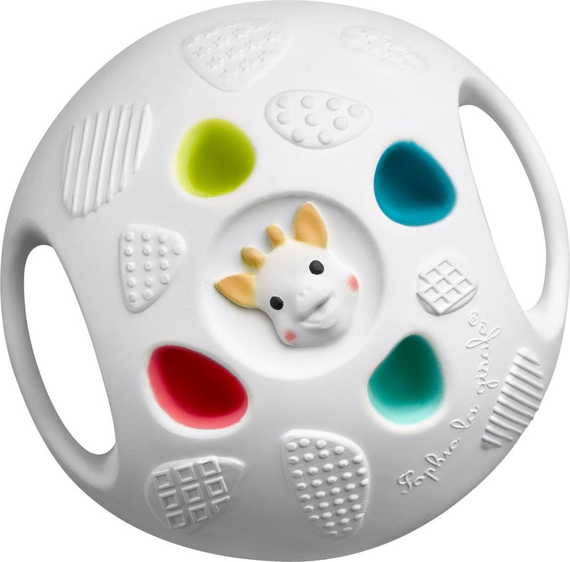 Sophie la giraffa so'pure senso'ball - gioca a palla - giocattolo per bambini - palla giocattolo - 100% gomma naturale - ok-biobased - in confezione regalo riciclata con fiocco in cotone biologico - ø9,5 cm