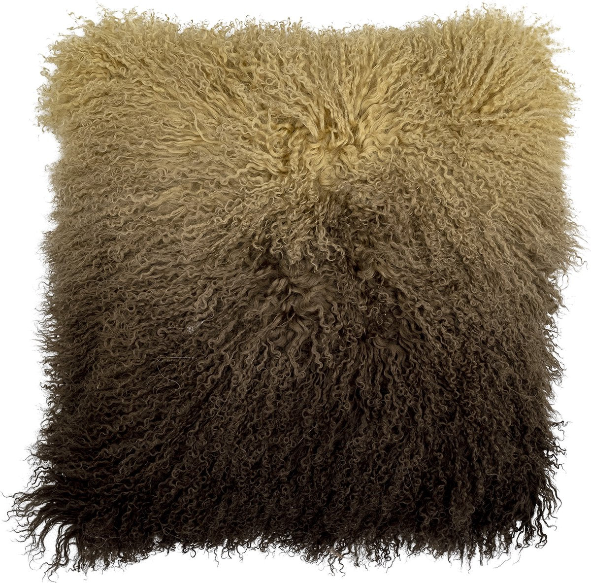 Bloomingville pansy cushion, brown, lambskin tibetian