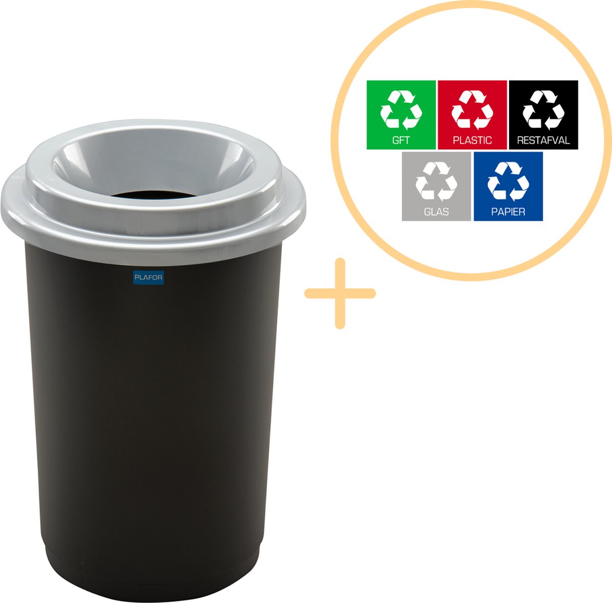 Plafor prullenbak 50l, gemakkelijk afval recyclen – afval scheiden, afvalbakken, vuilnisbak,