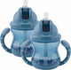 Nûby - bicchiere antigoccia flip-it con manici - confezione da 2 - blu - 240 ml - 12+ mesi