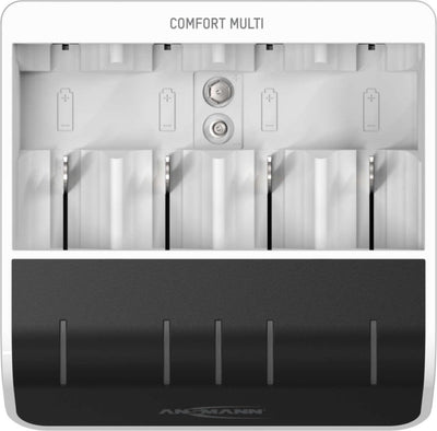 Caricabatterie multiplo comfort Ansmann nimh aaa (matita), aa (penlite), c (baby), d (mono), 9 v (blocco)