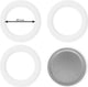 Bialetti - set filterplaatje aluminium (49mm) - voor de moka express en moka induction, 3 en 4 kops - inclusief 3 rubberen ringen (binnenmaat ring 49mm)
