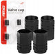 Amio tapones de válvulas universales de aluminio para coches negros (juego)