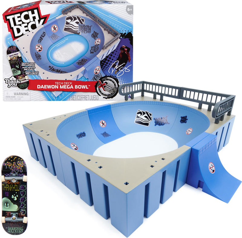Tech Deck X-Connect Park Creator - Daewon Mega Bowl - Rampa personalizzabile con skateboard da dito unico