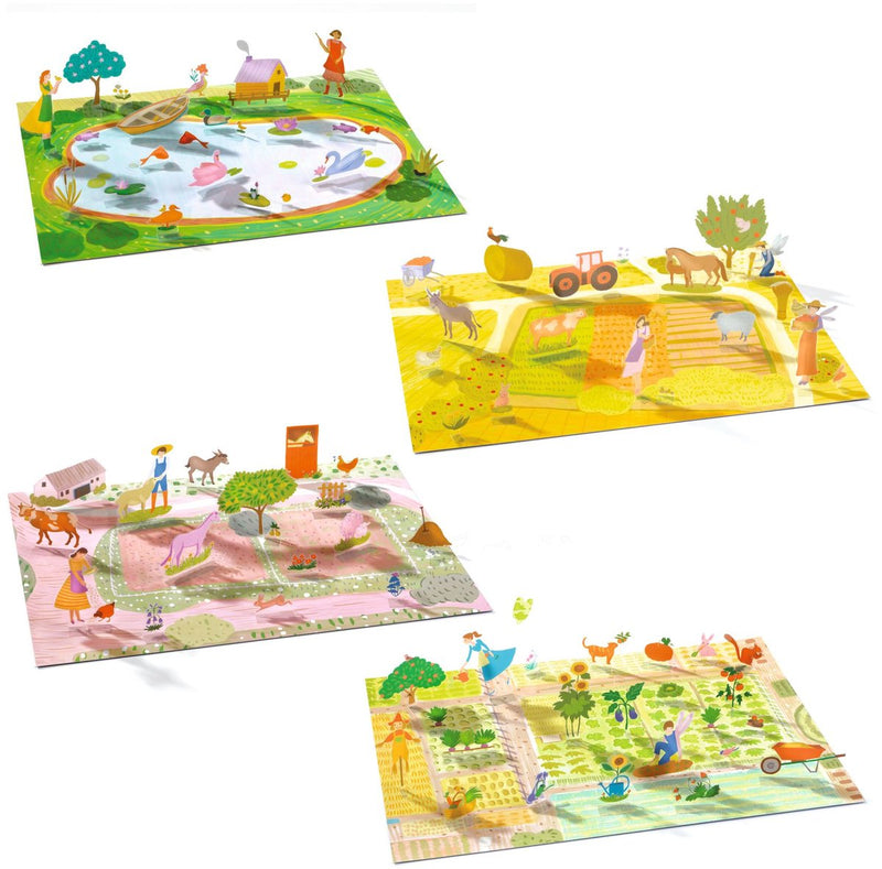 Djeco – 0045 – pegatinas – la ferme – 4 escenas – 3-6 años