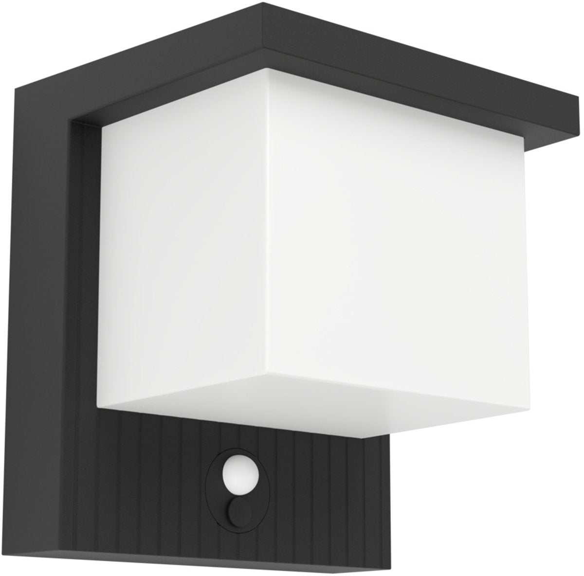 Aplique solar para exterior Eglo frigento - sensor - recargable - 15 cm - negro color leche