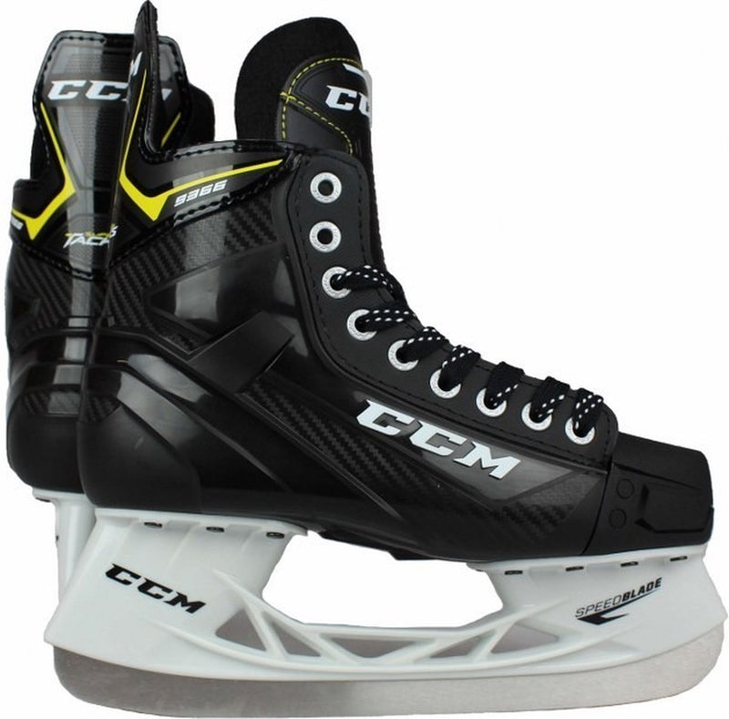 Ccm – supertacks 9366 – patines de hockey sobre hielo – patines para niños – negro – soporte reforzado speedblade de acero inoxidable – ajuste regular – talla eu 35