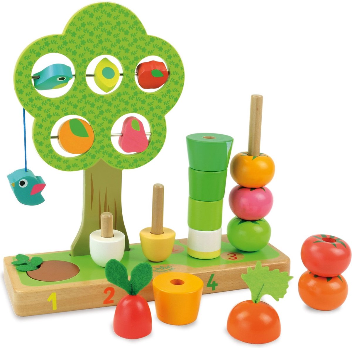 Vilac aprende a contar con esta divertida fruta y verdura de madera.