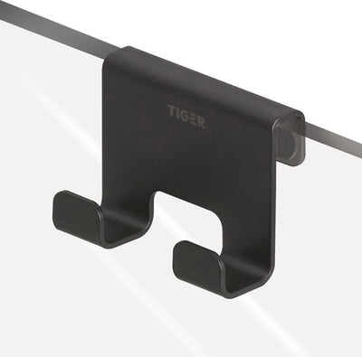 Tiger caddy - gancio per doccia - pannello in vetro spessore 6-8 mm - 3,5 x 7 x 5 cm - nero