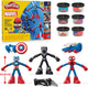 Set da gioco Play-doh Marvel Hero Adventures - argilla da modellare - incluse 3 figure - Spider-Man - Pantera Nera - Capitan America