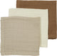 Meyco baby uni monddoekjes - 3-pack - hydrofiel - offwhite sand toffee - 30x30cm