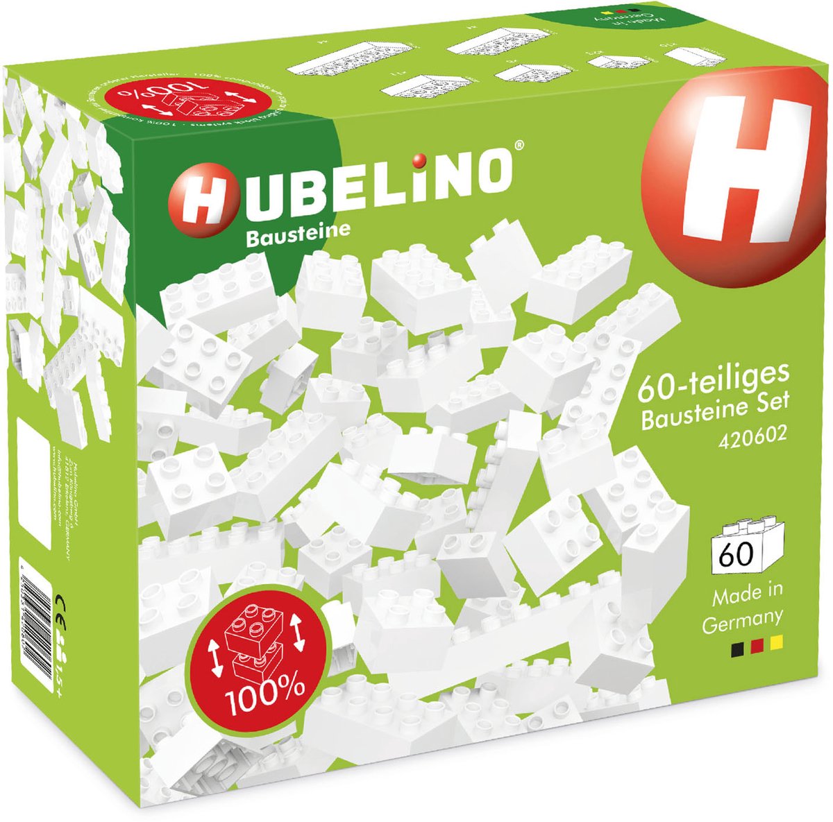 Bloques de construcción Hubelino White, 60dlg.