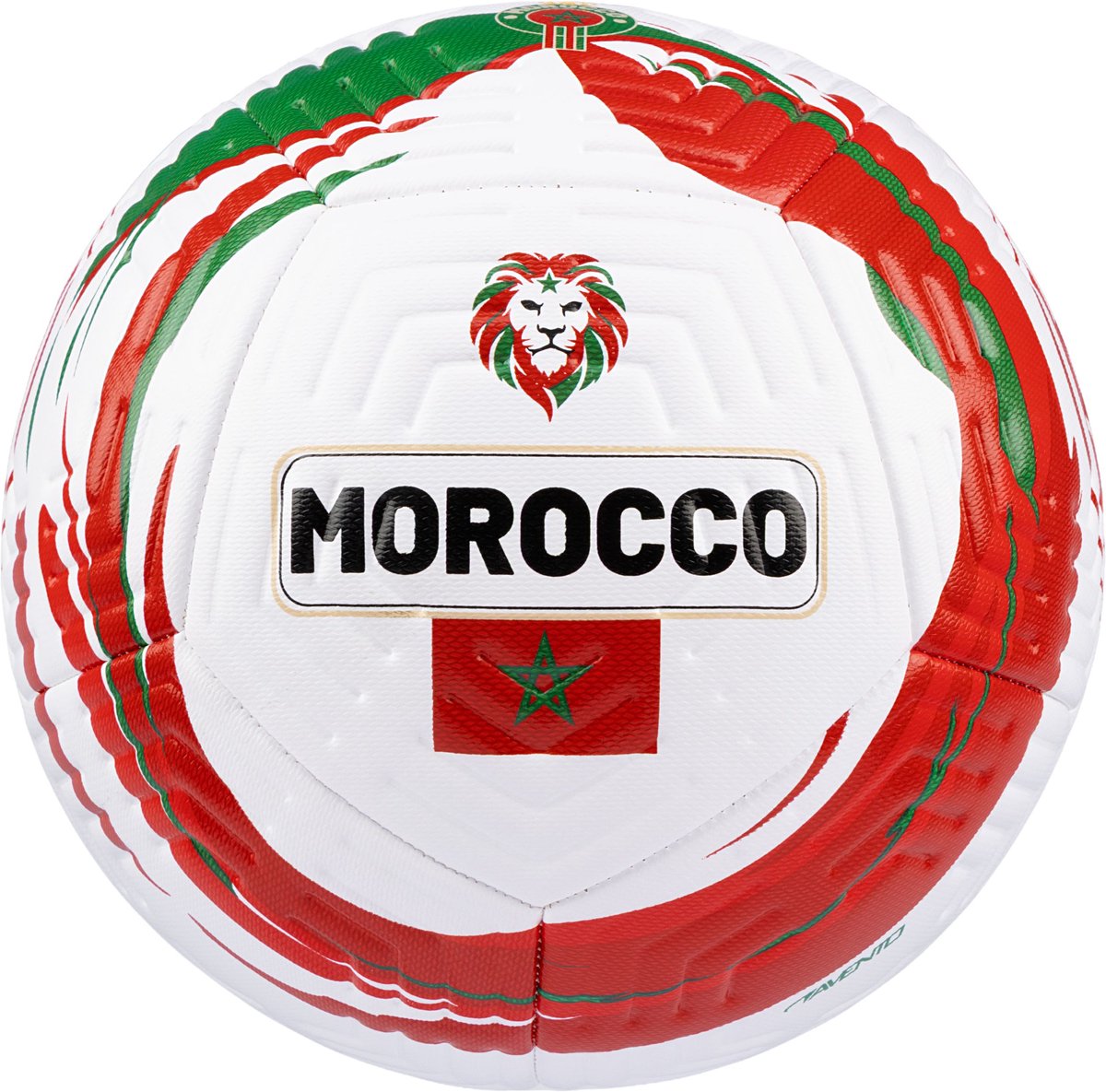 Avento voetbal - lion force - rood wit - maat 5 - ⌀ ca. 22 cm - wk voetbal - marokko