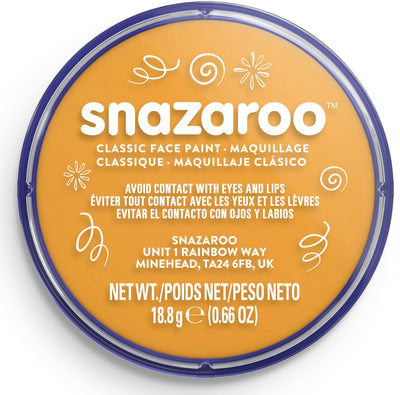 Snazaroo 1118244 - giallo ocra - pittura viso acqua per bambini 18ml pittura per il viso per bambini e adulti