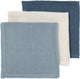 Toallitas faciales hidrofílicas prelavadas Meyco baby uni - hidrofílicas prelavadas - jeans naturales azul índigo - 30x30cm - paquete de 3