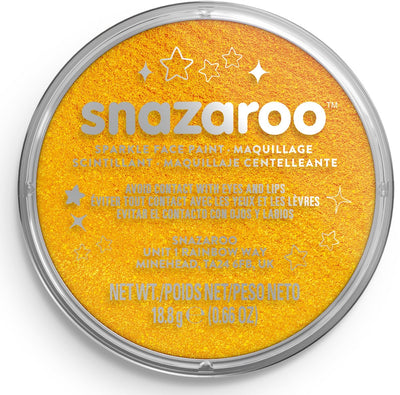 Snazaroo 1118221 Sparkle Yellow – 18 ml Aqua Face Paint, pittura per il viso per bambini e adulti