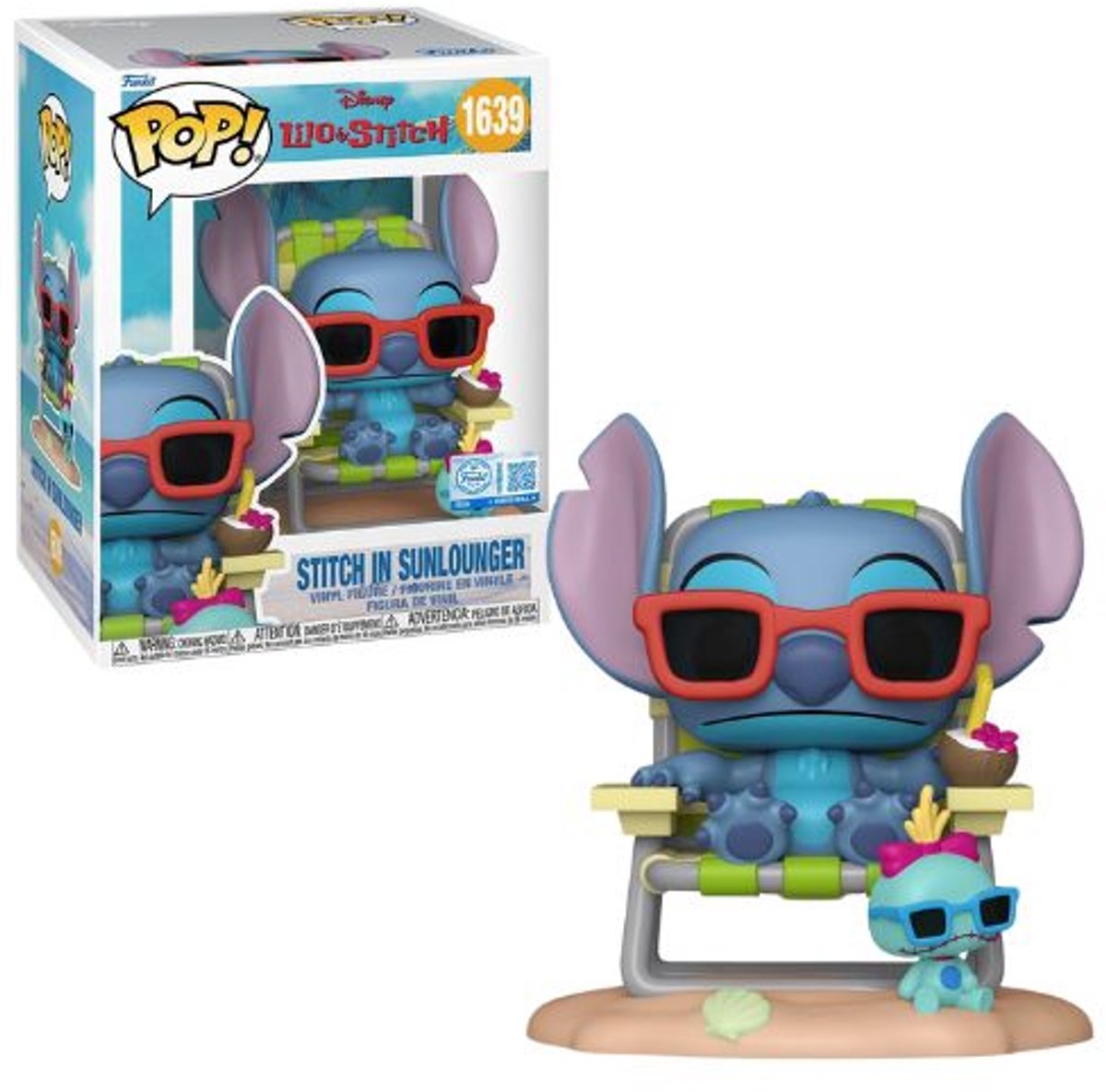 Funko pop! plus: disney lilo stitch - stitch in sunlounger #1639 special edition