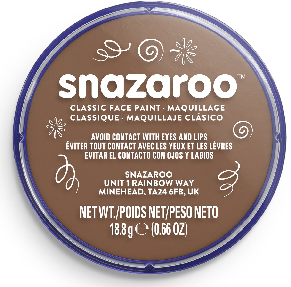 Snazaroo 1118911 - beige marrón - 18ml aqua face paint pintura facial infantil para niños y adultos