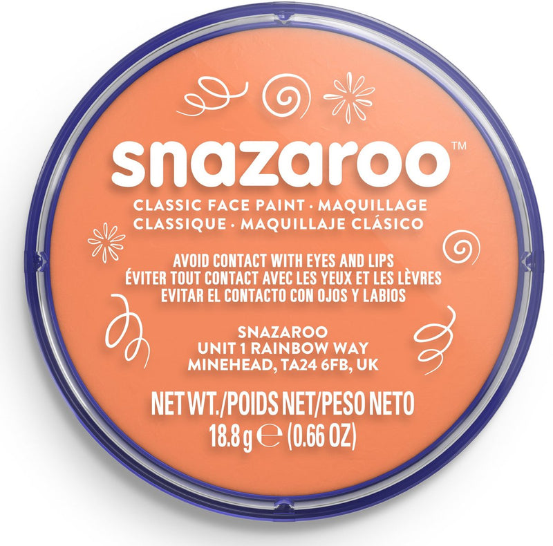 Snazaroo 1118551 - albicocca - pittura per il viso aqua per bambini da 18 ml per bambini e adulti