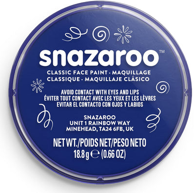 Snazaroo 1118333 - azul oscuro - 18ml aqua face paint pintura facial infantil para niños y adultos