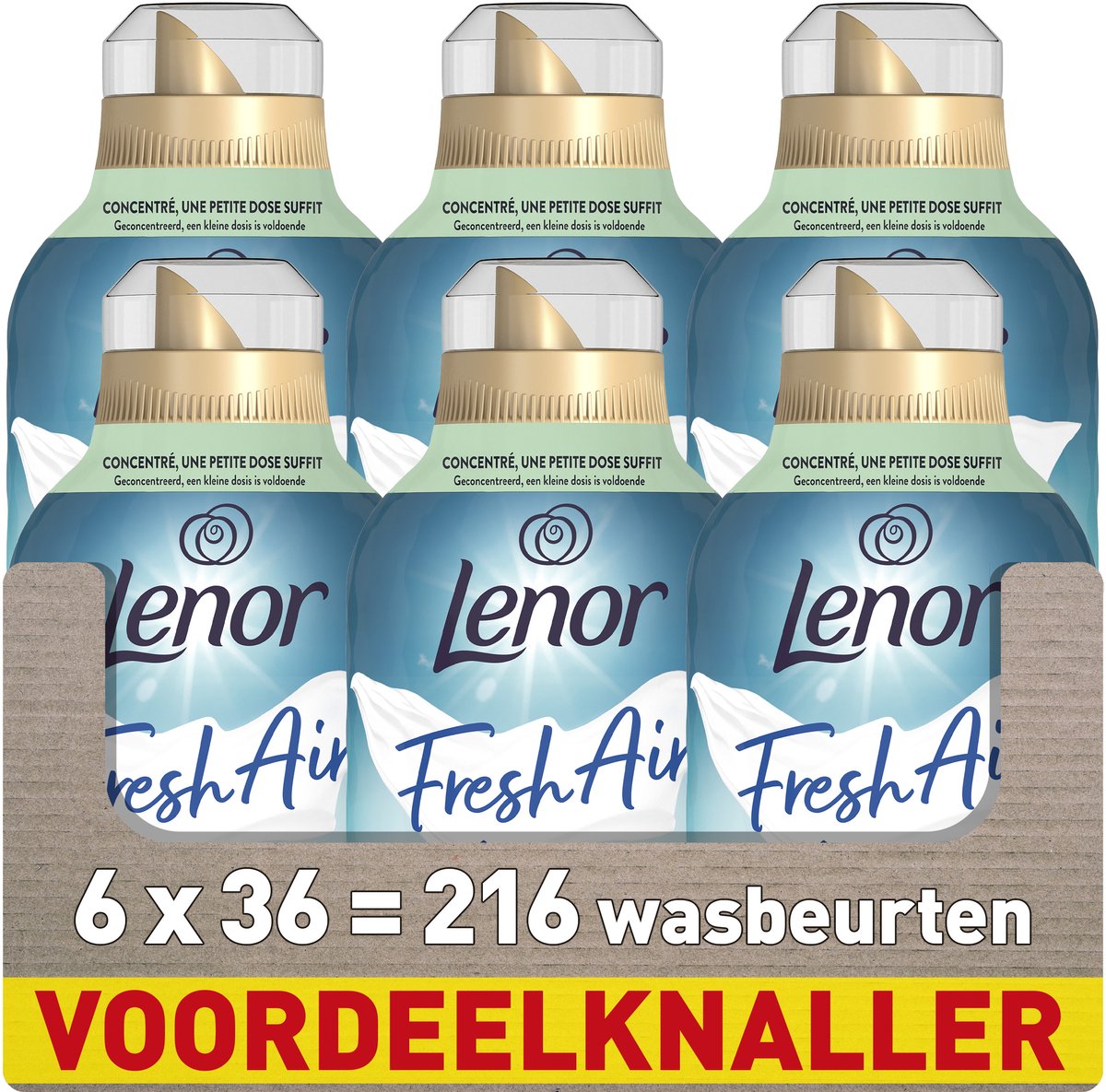 Lenor fresh air wasverzachter - noorderlicht - 6 x 36 wasbeurten