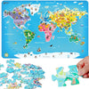 Classic world houten puzzel wereldkaart educatief speelgoed 48 stukjes.