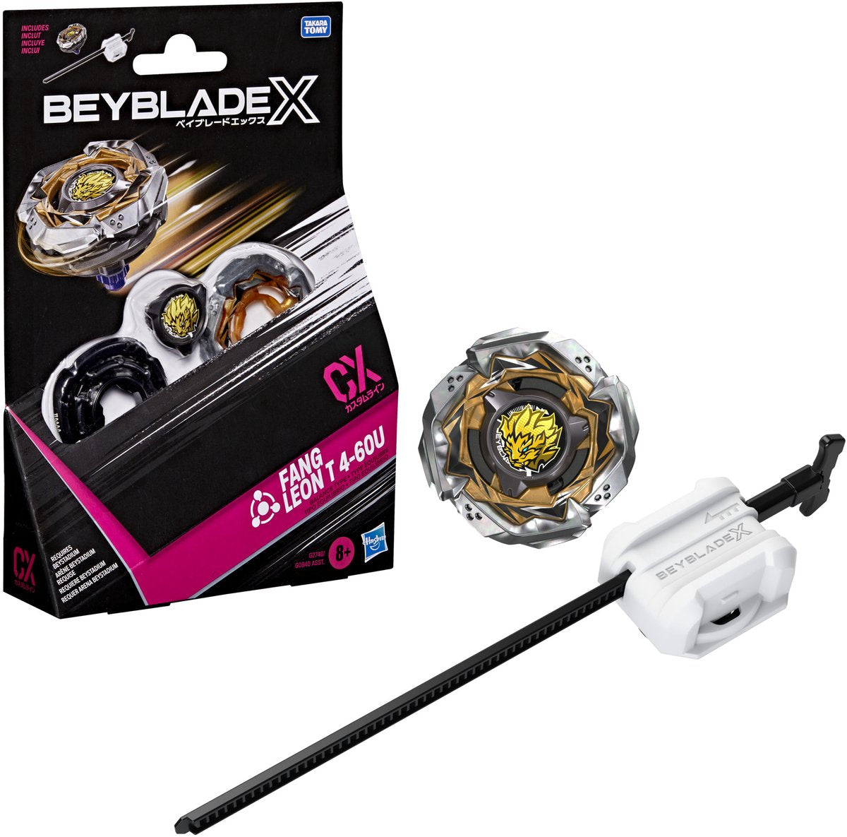 Starter pack Beyblade x fang leon t 4-60u cx - trottola e lanciatore