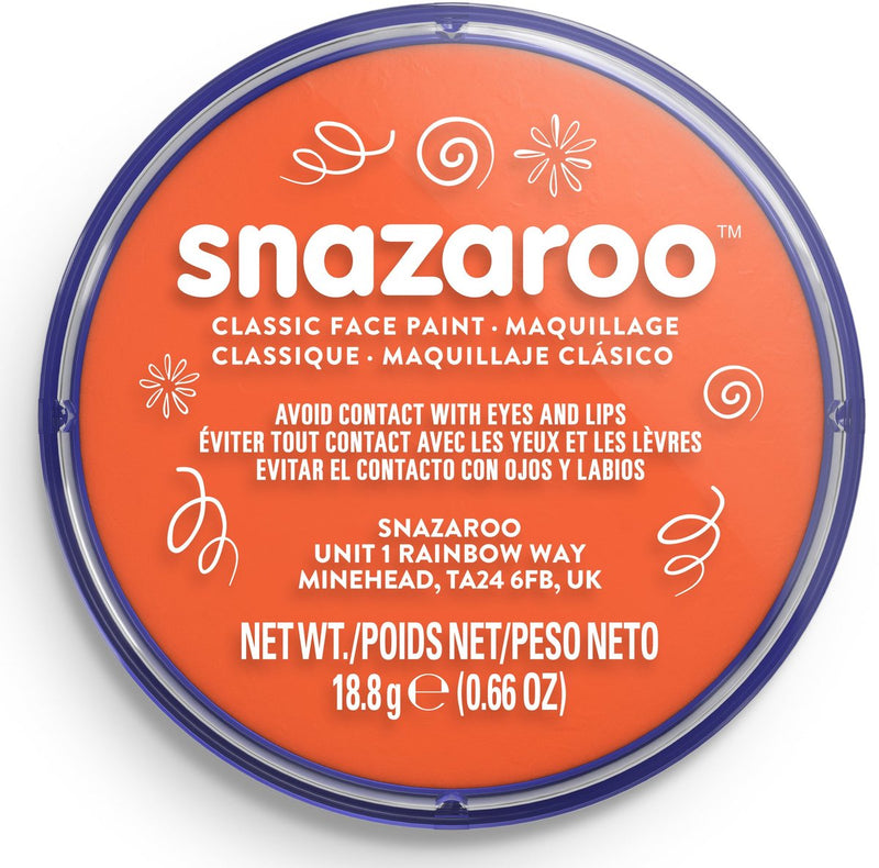 Snazaroo 1118553 - arancione - pittura per il viso aqua da 18 ml pittura per il viso per bambini e adulti