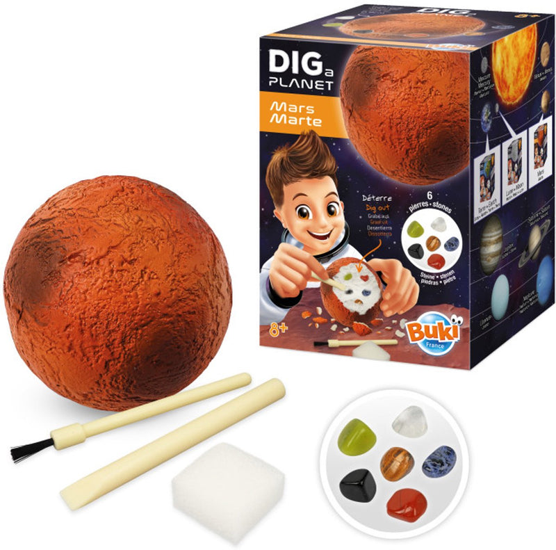 Buki France Buki - cavar piedras en el planeta Marte - juego de excavación - juguetes educativos - descubre y recoge piedras.