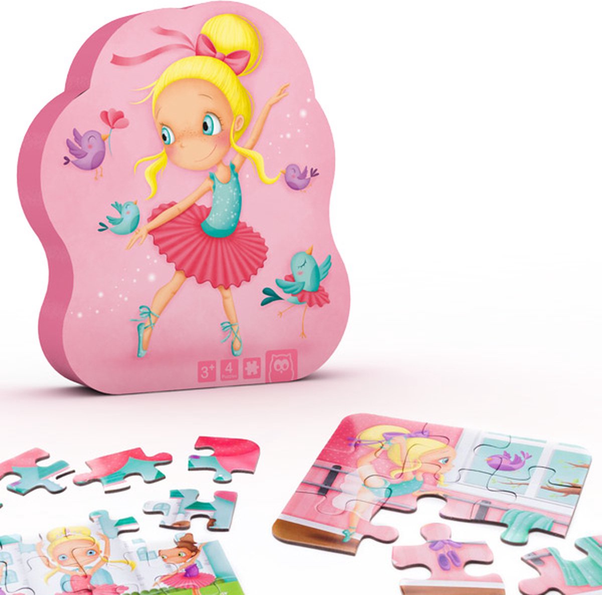 Eurekakids Puzzle 4 in 1 Ballerina - quattro puzzle per bambini in una confezione elegante - 6, 9, 12 e 16 pezzi