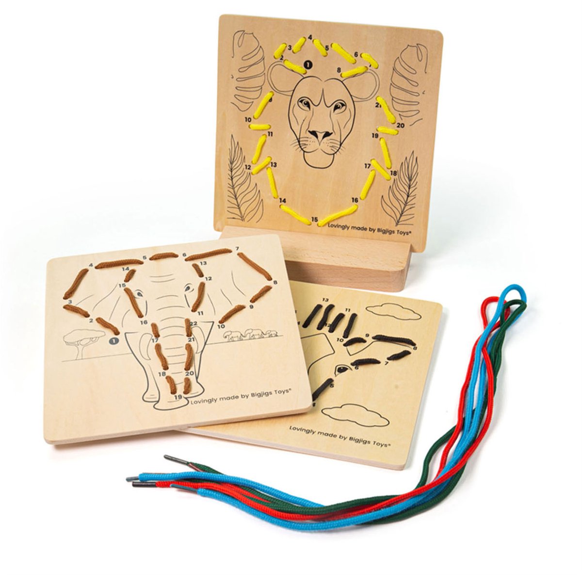 Bigjigs Wooden Road Puzzle a numero Jungle, 8dlg.