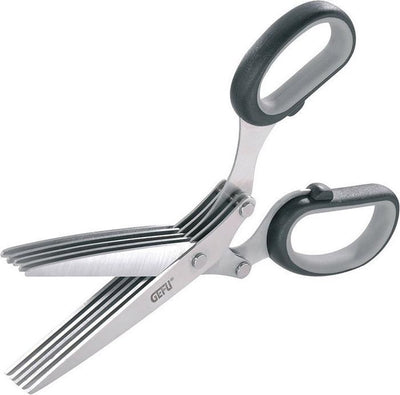 Tijeras para hierbas Gefu Cutare - Tijeras para hierbas de 5 hojas - Incluye peine de limpieza