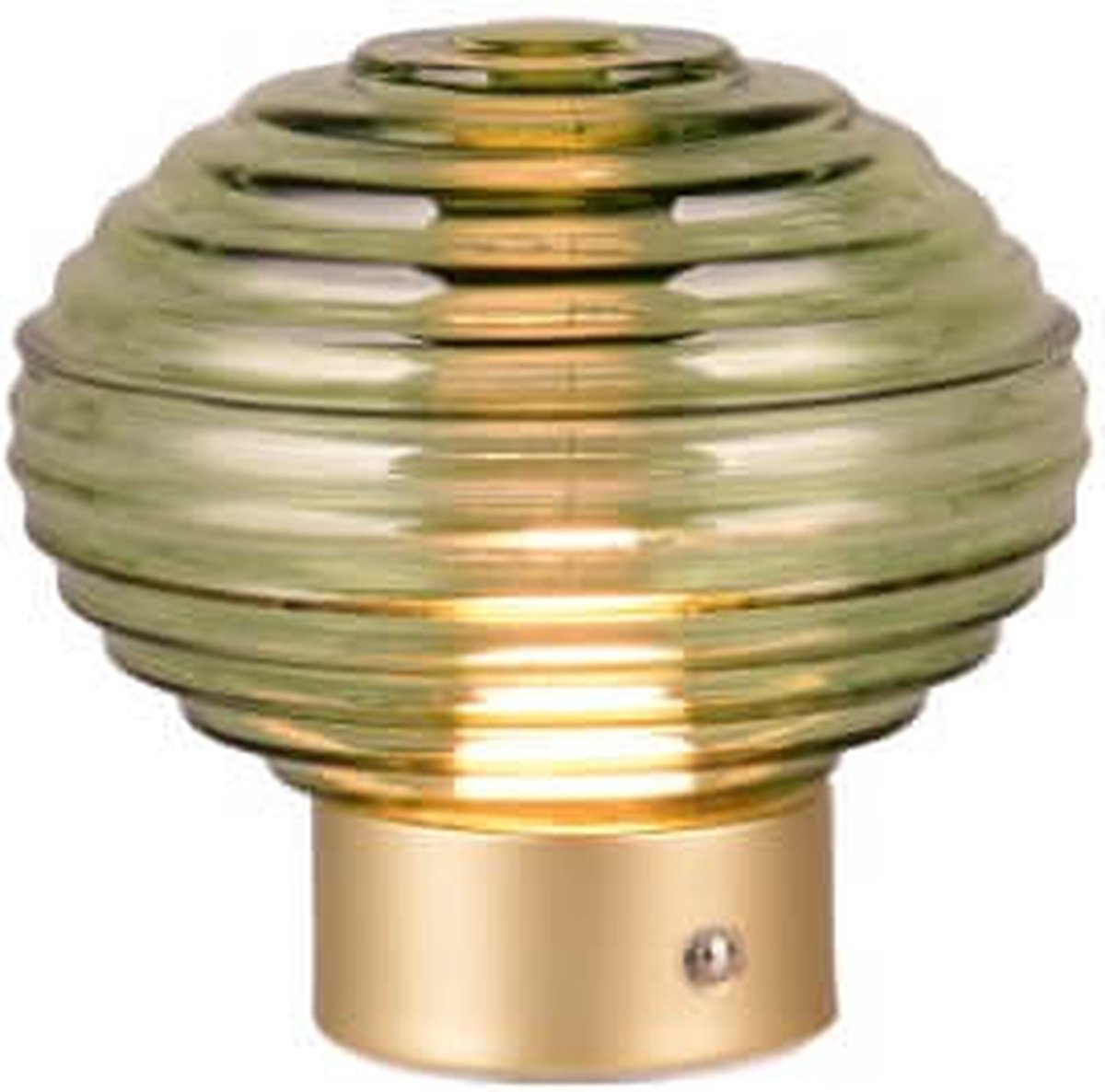 Rl live your light reality earl - lámpara de mesa - latón mate - incl. 1x smd 2w - función táctil - recargable - inalámbrico - cristal verde