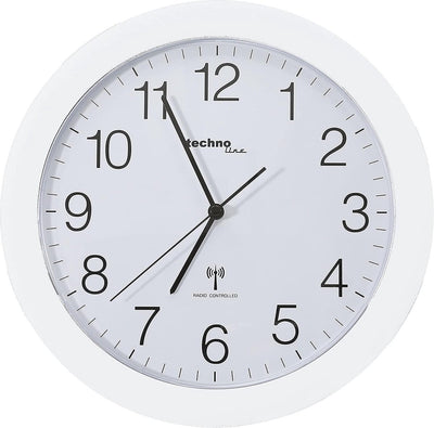 Technoline wt 8000 bianco - orologio da parete - analogico - rotondo - finestra in plastica - display dell'ora radiocontrollato - bianco