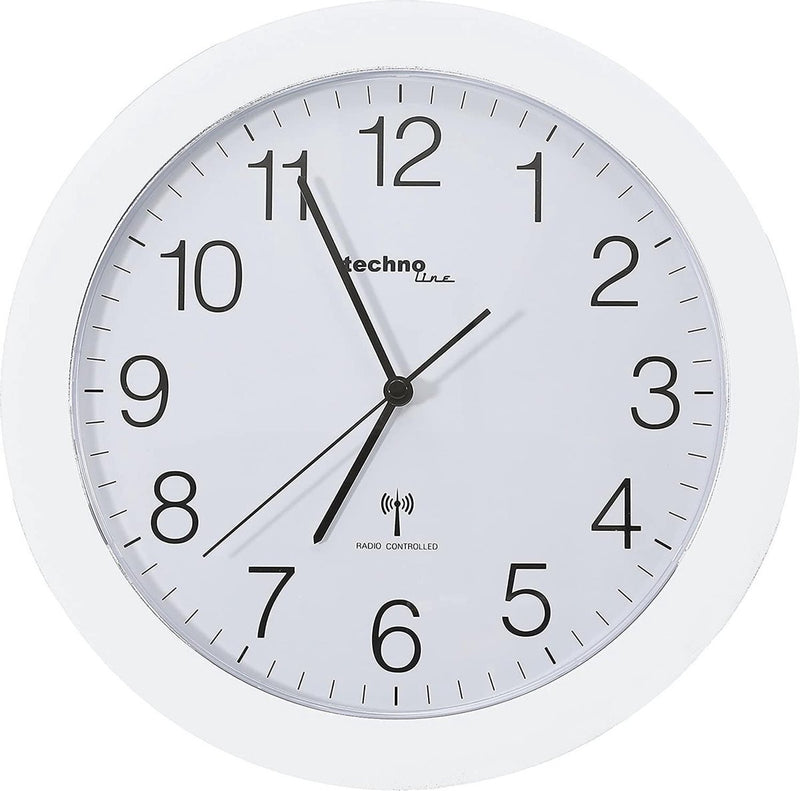 Technoline wt 8000 blanco - reloj de pared - analógico - redondo - ventana de plástico - visualización de la hora radiocontrolada - blanco