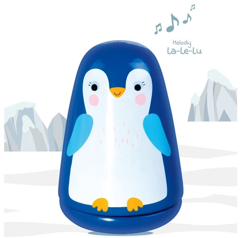 Goki Wooden Music Box Pequeña Penguin buenas noches