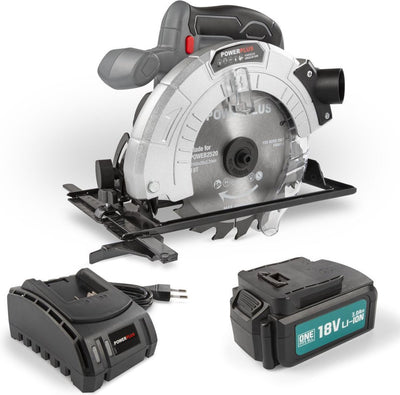 Sierra circular powerplus powebcss3 - 18v - incl batería 18v 3.0ah + cargador