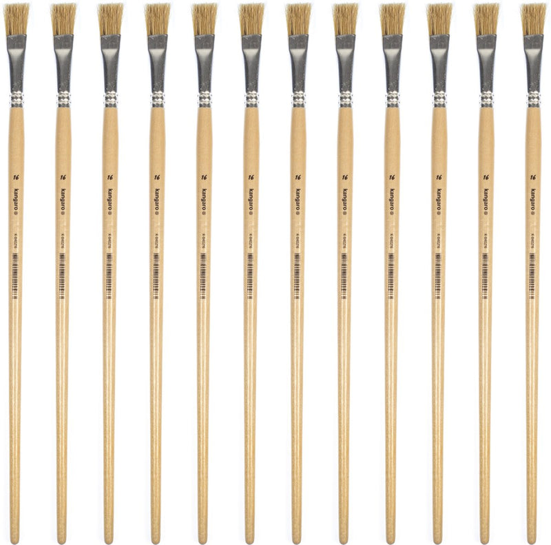 Kangaro lyonse penseel - #16 - gelakt hout - doos a 12 stuks - k-840216