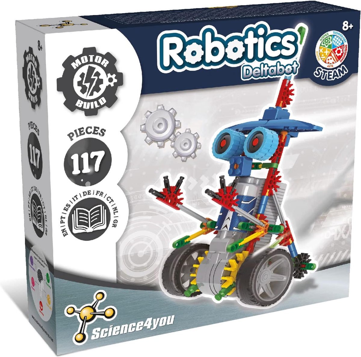 Science 4 you science4you robotics deltabot - experimenteerset 117-delig - diy robot bouwpakket - stem speelgoed